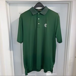 Peter Millar Green Polo- Size: L-  Michigan State Logo